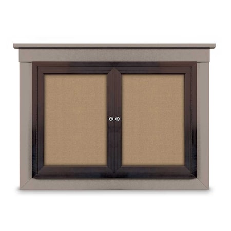 United Visual Products 36"x36" 1-Door Enclosed Letterboard, Black Felt/Lt Oak UV2623O-LTOAK-BLACK